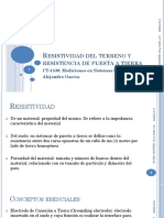 Esistividad DEL Terreno Y Resistencia DE Puesta A Tierra: CT-1530: Mediciones en Sistemas Eléctricos. Alejandro García