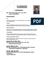 M.E.Sreekhanth (E.Karthikeyan) Professional Experience