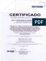 Certificado AySA ISO 55001