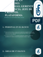 Personal en Entidades Bancarias. Gerente de Agencia. Jefe de Créditos. Plataforma