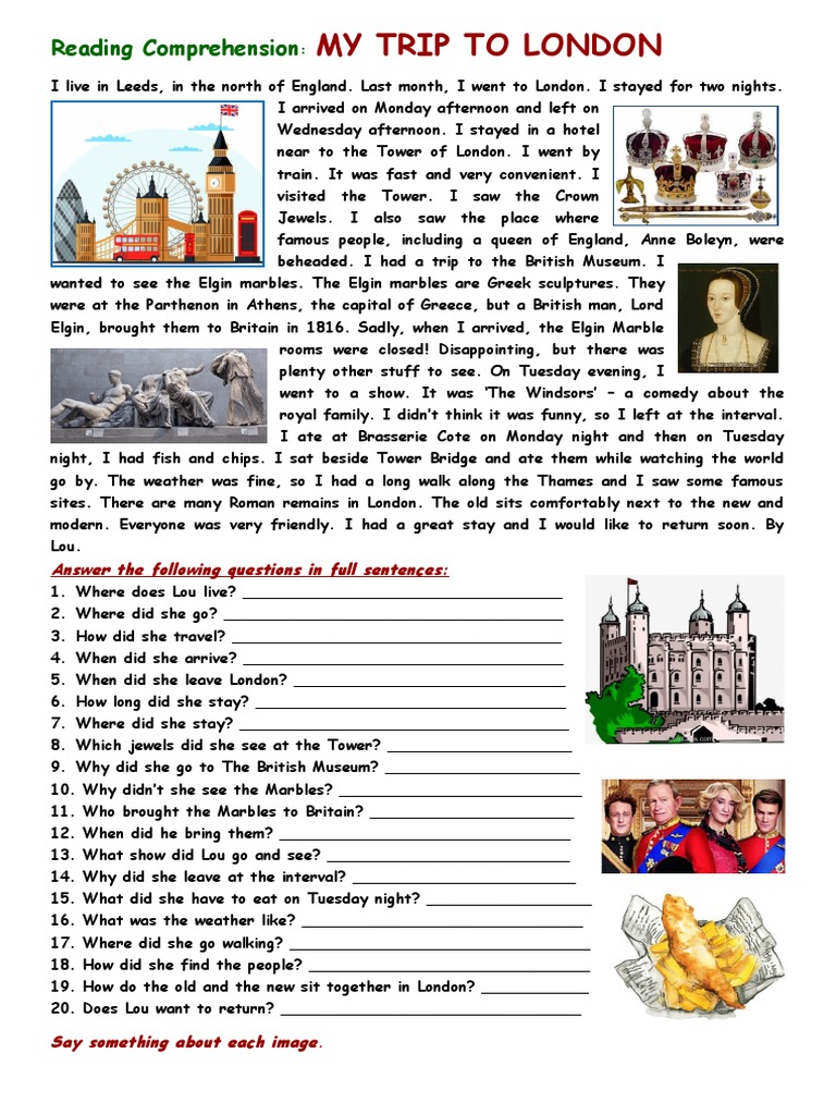 My Trip to London: A Reading Guide | PDF