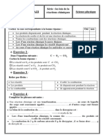 Série 1 - Notion de Réaction Chimique