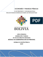 Guía Generación Planilla de Vacaciones No Utilizadas