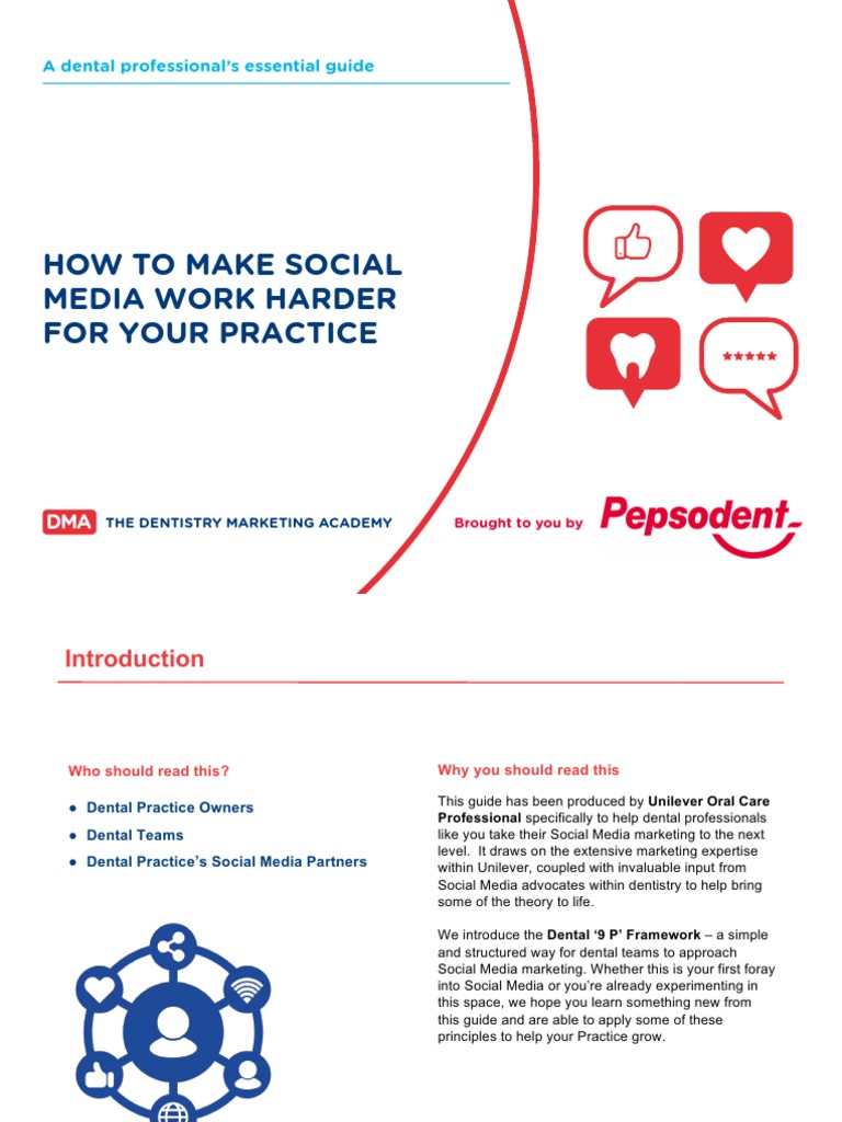 DMA Social Media Guide PDF Dentistry Social Media