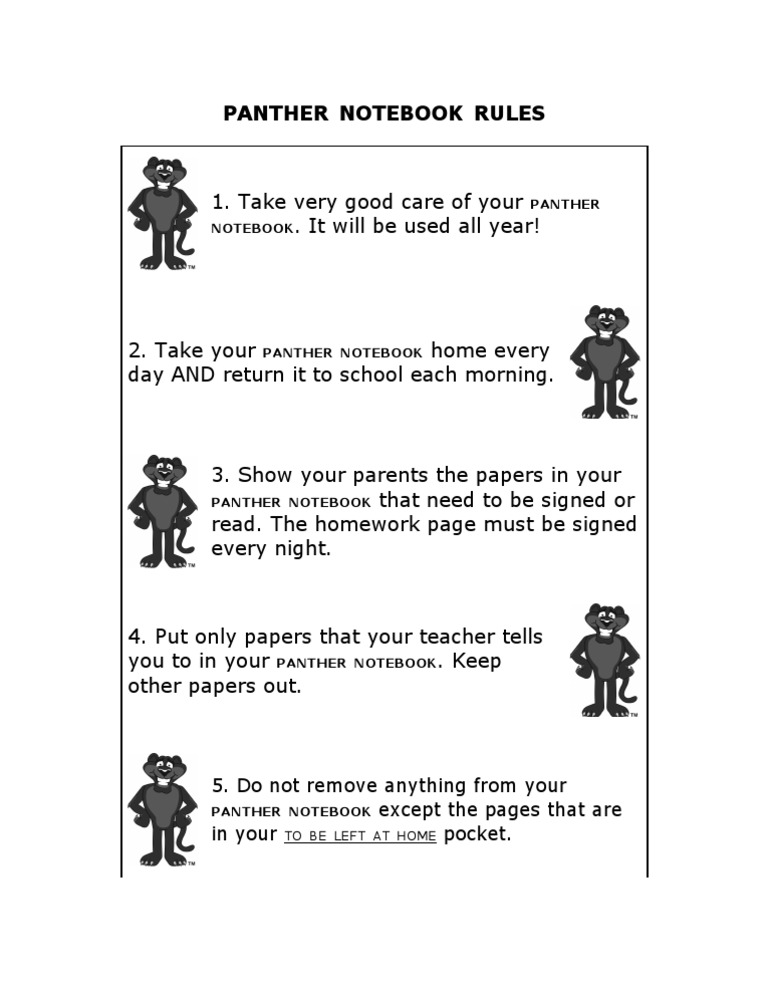 Panther Binder Rules UPDATED | PDF