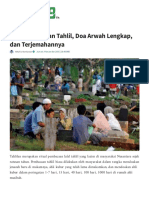 Susunan Bacaan Tahlil, Doa Arwah Lengkap, Dan Terjemahannya - NU Online