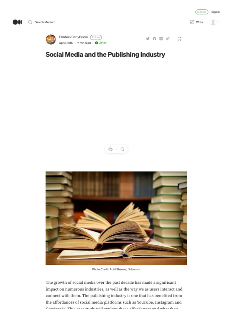 Social Media and The Publishing Industry - by ErinNickCarlyBridie ...
