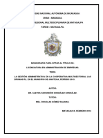 Cooperativa Multisectorial Las Brumas-Gestión Admva Monografía 2013