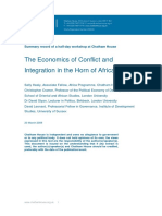 Workshop Summary Economics of Conflict and Integration in The Horn of Africa
