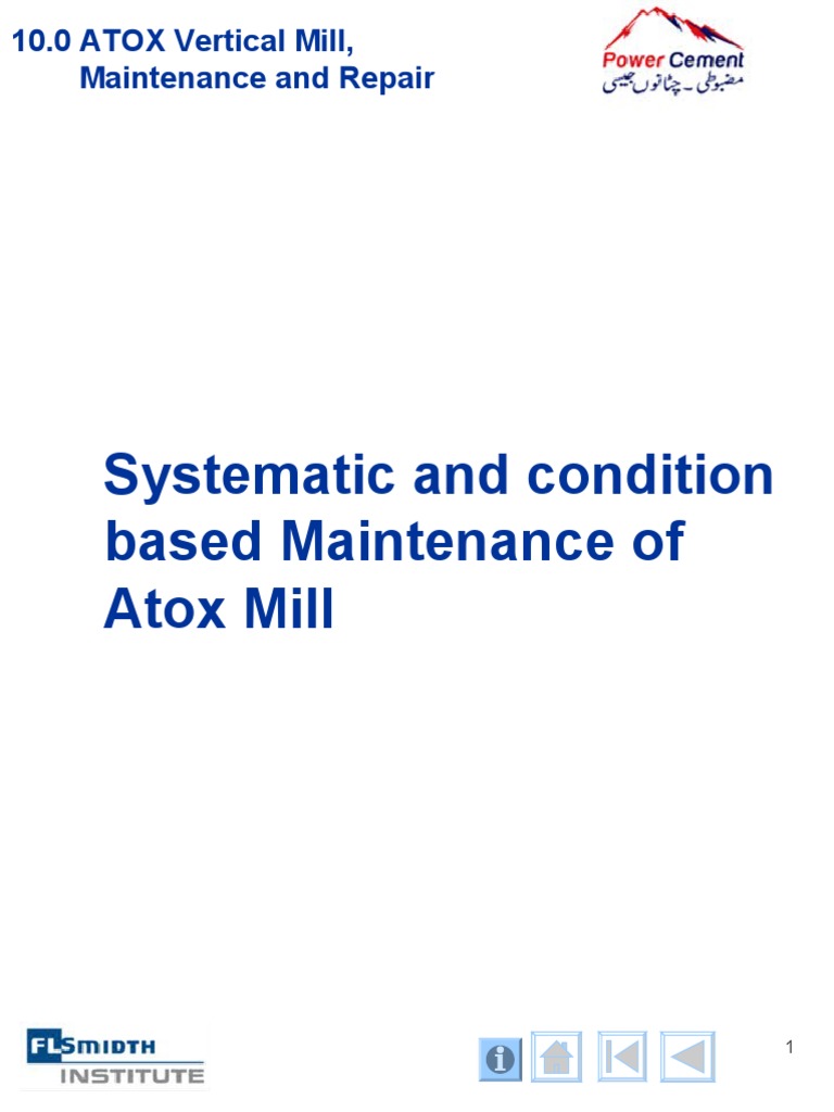 Atox Vertical Roller Mill, Maintenance and Repair Download Free PDF