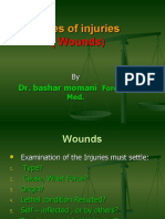 Types of injuries and wounds examination