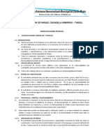 Construccion de Parque. Ciudadela Urbirrios - Tarqui.: 1. Especificaciones Generales Y Tecnicas 1.1. Generalidades