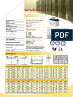 RA12-33 Battery Specification Sheet