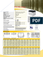 Specification: Constant Current Discharge Characteristics: A (25)