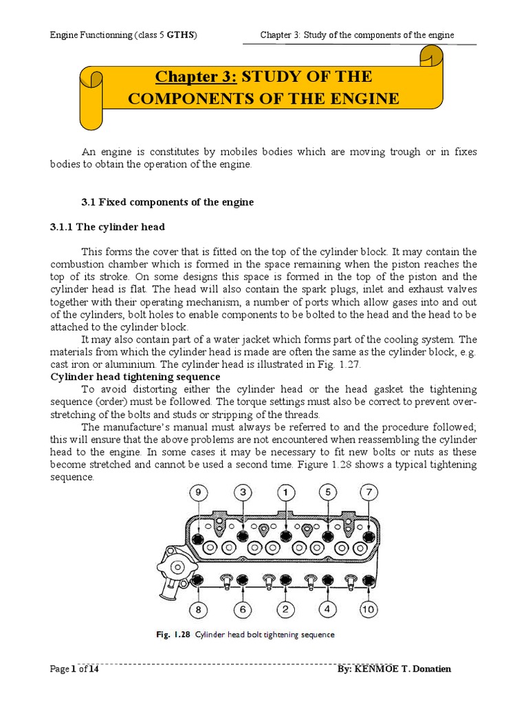 Engine Components Overview | PDF | Piston | Internal Combustion Engine