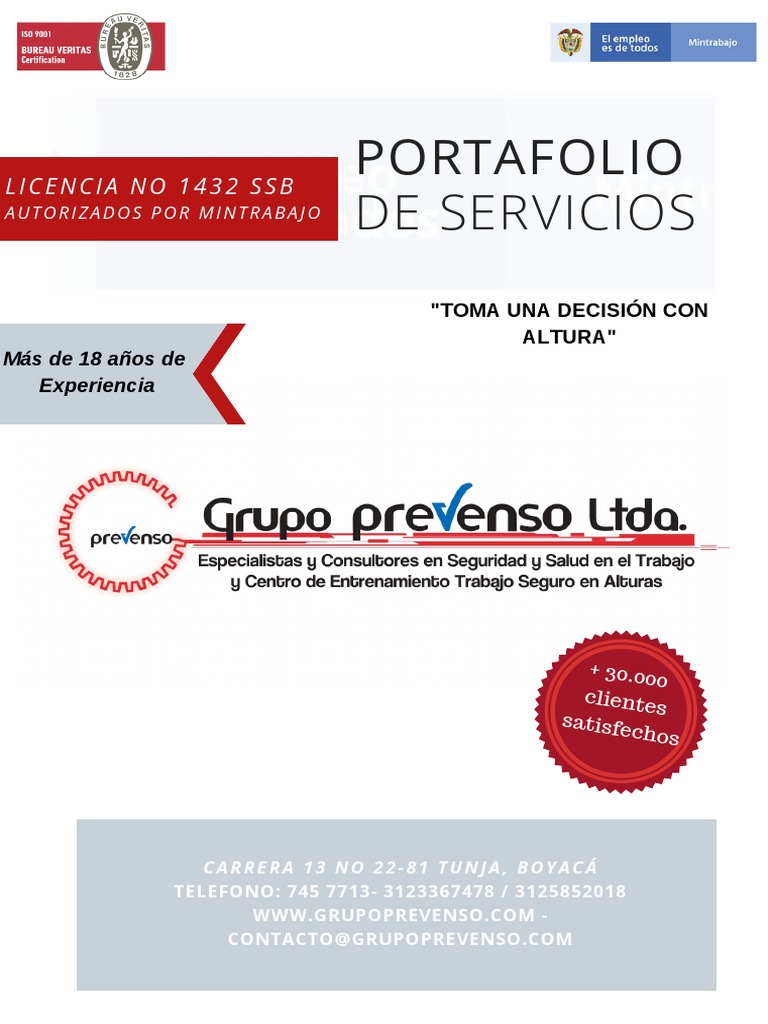 Portafolio de Servicios Grupo Prevenso 2021 | PDF | Ciencias de la Salud