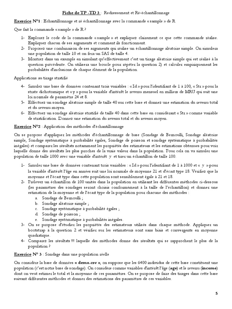 Fiche de TP - TD 3: Redressement Et Ré-Échantillonnage Exercice N°1 ...