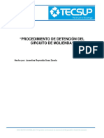 Procedimiento - Detención Circuito de Molienda