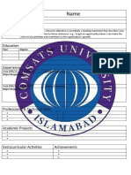 CV Template For Graduate Book