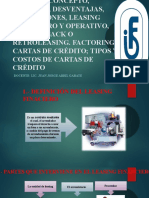 Leasing Concepto, Ventajas, Desventajas, Limitaciones, Leasing Financiero y Operativo, Leasing Back o Retroleasing. Factoring. Cartas de Crédito