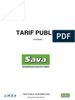 Tarif Public Sava - Novembre 2022