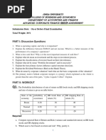 PART I: Discussion Ques Ons: Submission Date: On or Before Final Examination Total Weight: 30%