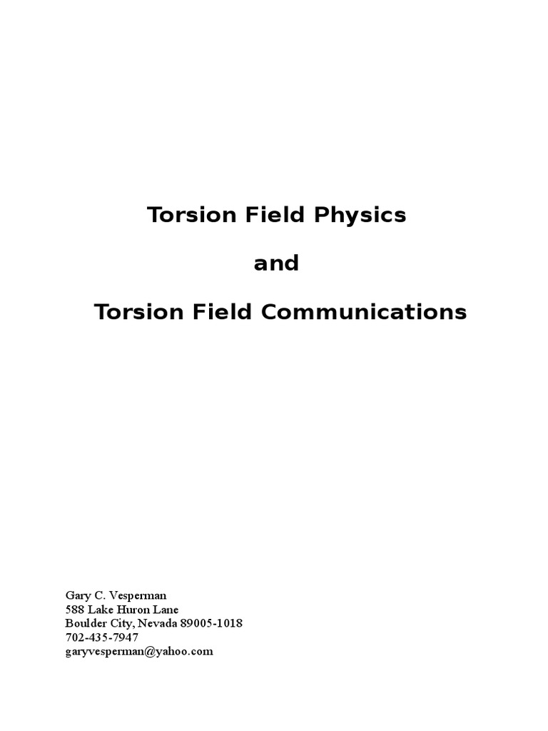 Torsion Field Physics and Communications | PDF | Spin (Physics) | Photon