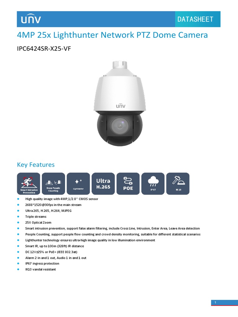 CAMARA IP DOMO EXTERIOR PTZ x22 CON AUTOTRACKING