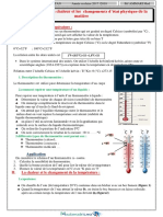 La Température, La Chaleur Et Les Changements D'état Physique de La