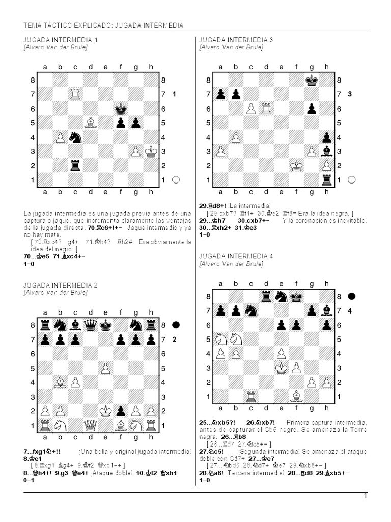 Jugadas Intermedias en Ajedrez | PDF | Ajedrez | Juegos de estrategia ...