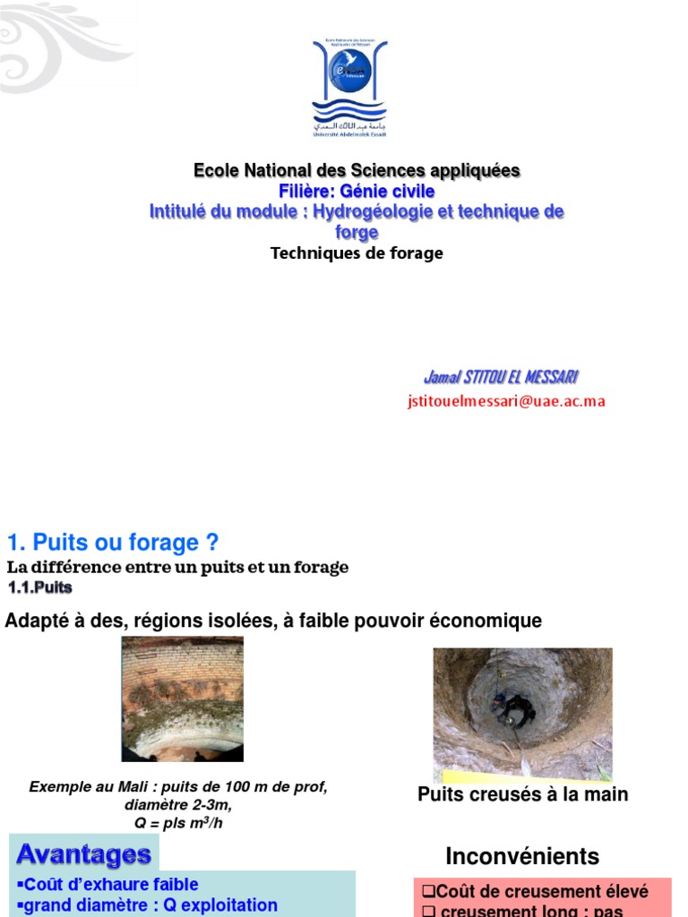 Techniques de forage d'eau souterraine | PDF | Hydrogéologie | Sciences ...