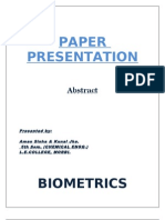 Bio Metrics Tech Paper PPT Abstract