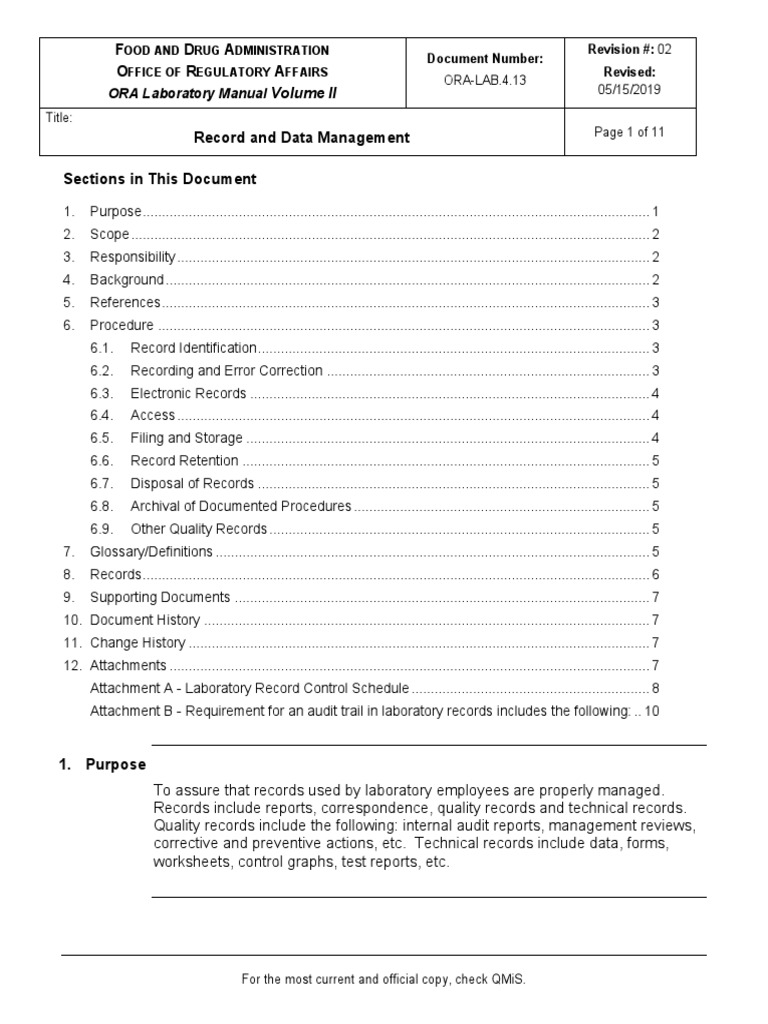 Laboratory Record Management Guidelines | PDF | Records Management ...