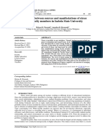 Relationship Between Sources and Manifestations of Stress Among Faculty Members in Isabela State University