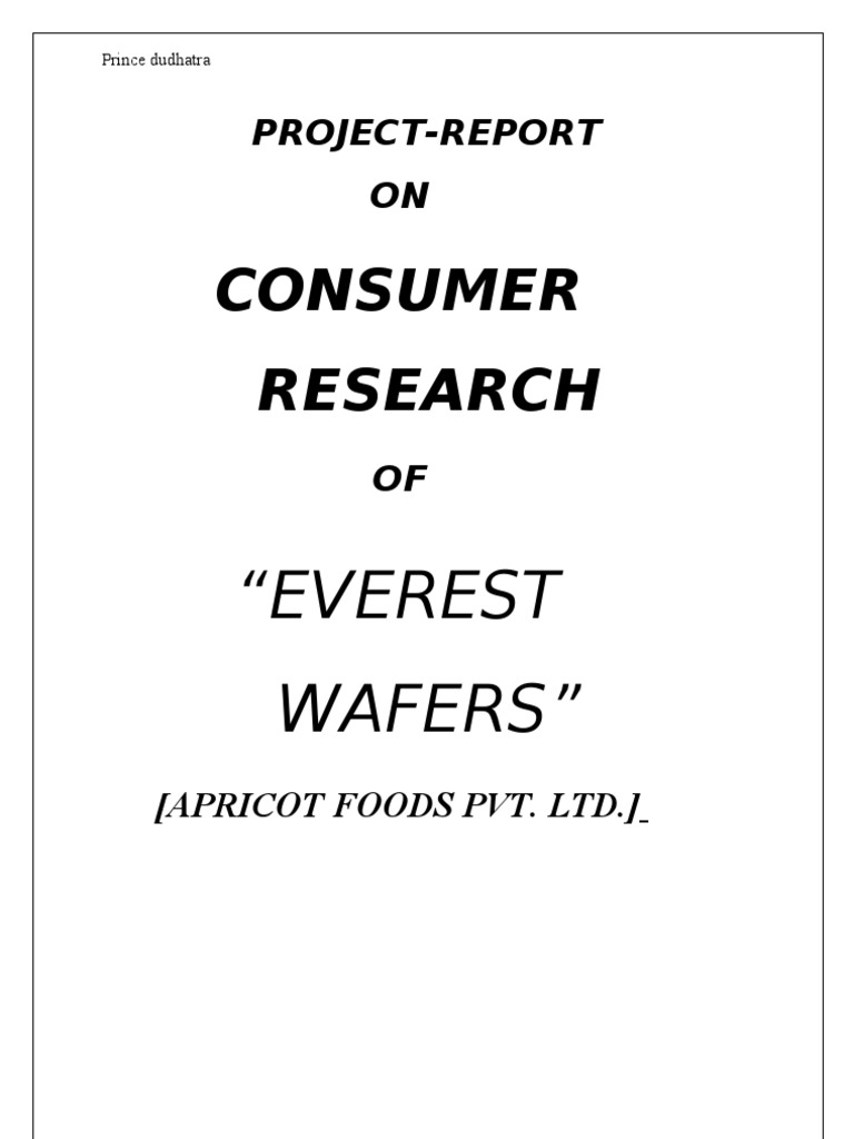 Consumer Research on Everest Wafers | PDF | Marketing Research | Marketing