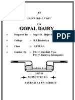 GOPAL DAIRY PROJECT MBA Project Report Prince Dudhatra
