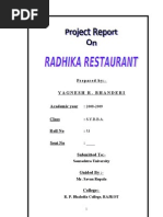 Download RADHIKA Restaurant MBA Project Report Prince Dudhatra by pRiNcE DuDhAtRa SN61700837 doc pdf