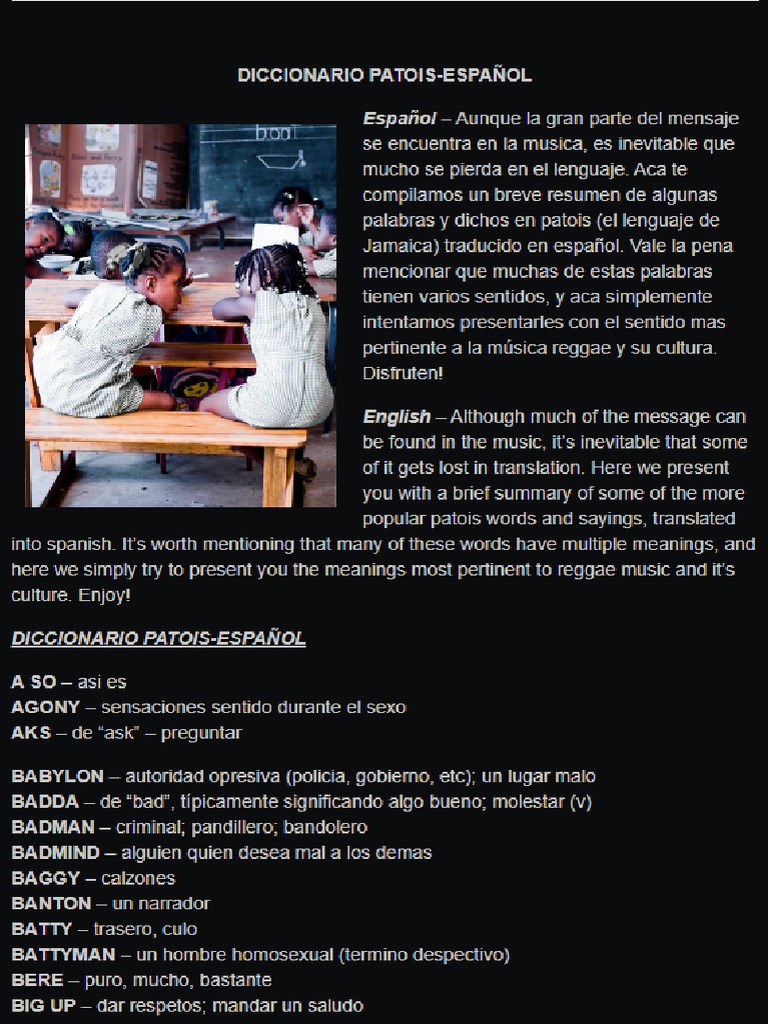 Diccionario Patois Español PDF