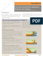 Guía de Ejercicios para Pacientes Operados de Prótesis de Cadera