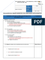 1er Q. EVALUACIÓN DE LL CON 6to OMPONENTE METACOGNITIVO