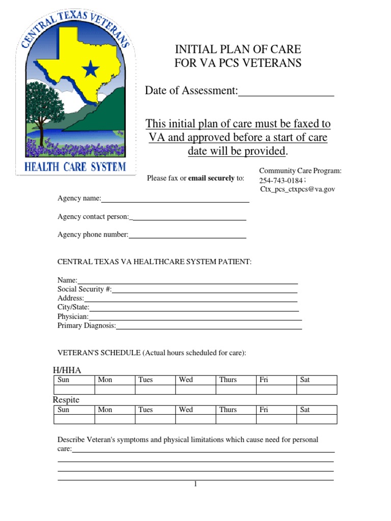 Initial Plan of Care Form | PDF