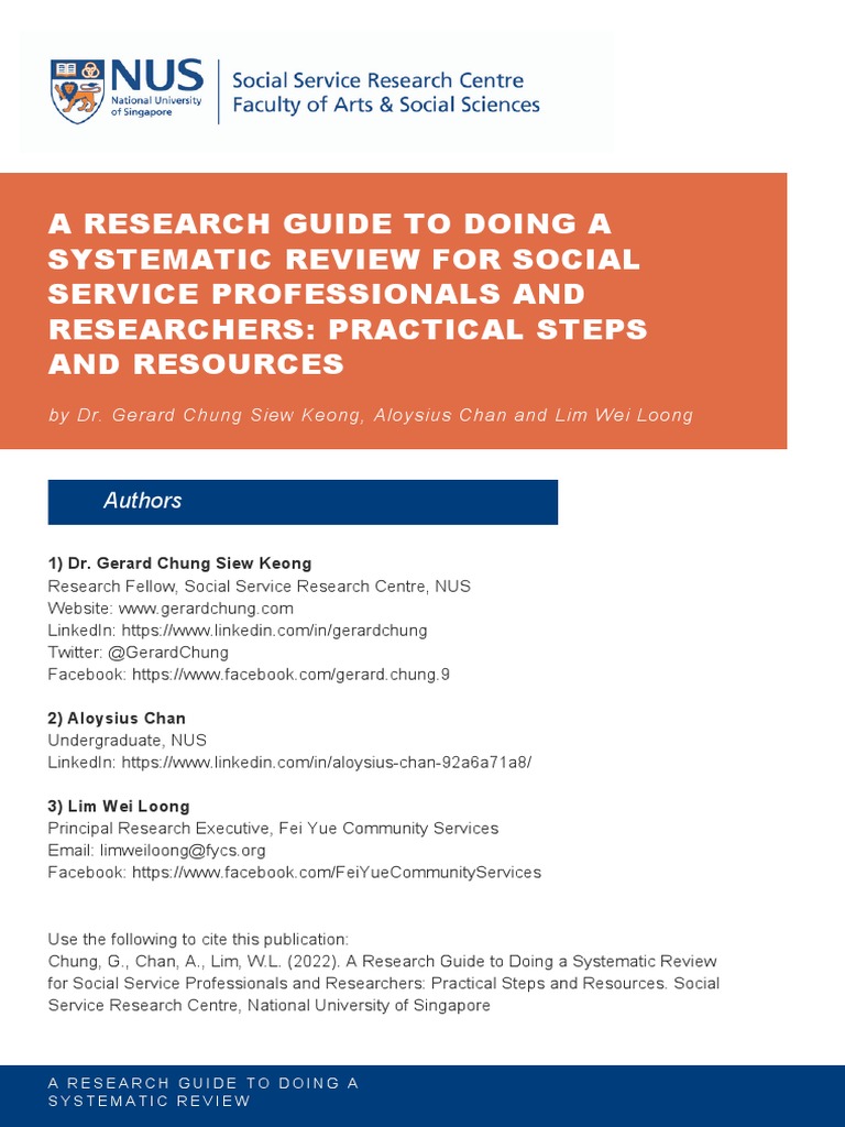 A Research Guide To Doing A Systematic Review Download Free Pdf