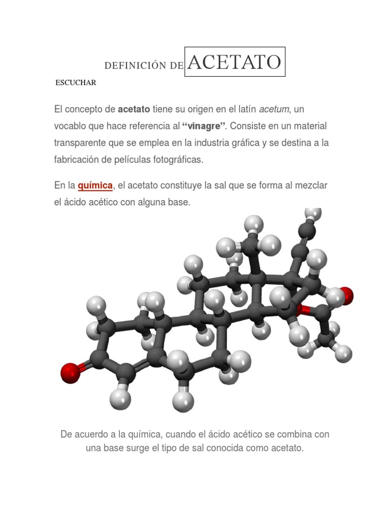 Definición y tipos de acetato | PDF