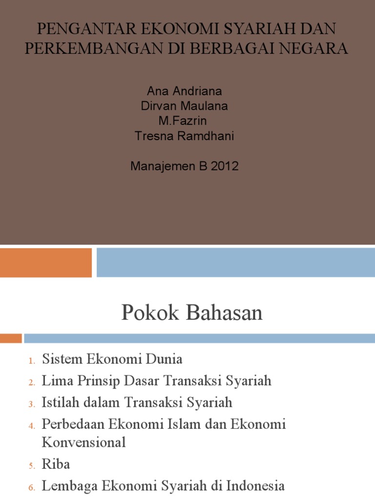 ekonomi syariah untuk pelajar cara mempelajari dan mengaplikasikan