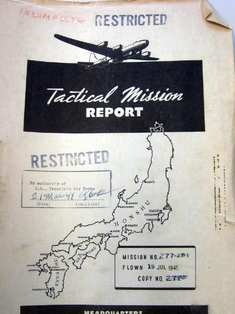 Tactical Mission Report: July 1945 | PDF | Unrest | Armed Conflict