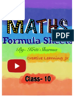 Maths Formula Sheet 2