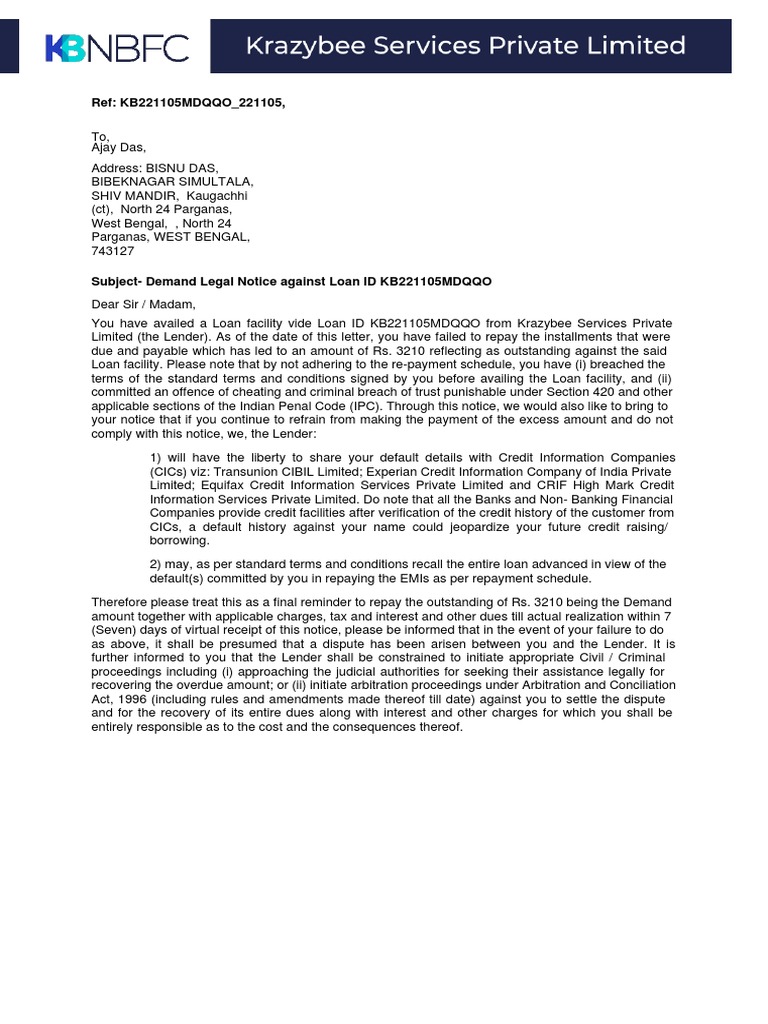 demand-legal-notice-against-loan-id-kb221105mdqqo-for-failure-to-repay