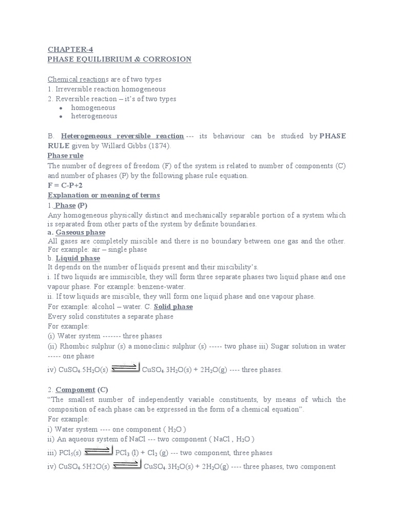 Phase Equilibrium and Corrosion | PDF | Corrosion | Phase (Matter)