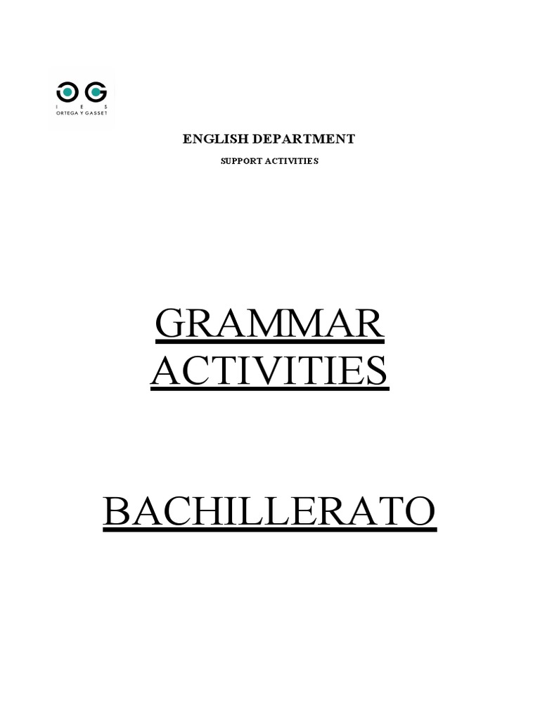 CUADERNILLO 1º BACH REFUERZO Corregido | PDF | Linguistics | Grammar