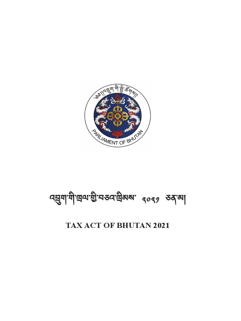 Tax act of bhutan 2021 pdf